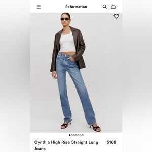 Reformation Cynthia high rise long jean